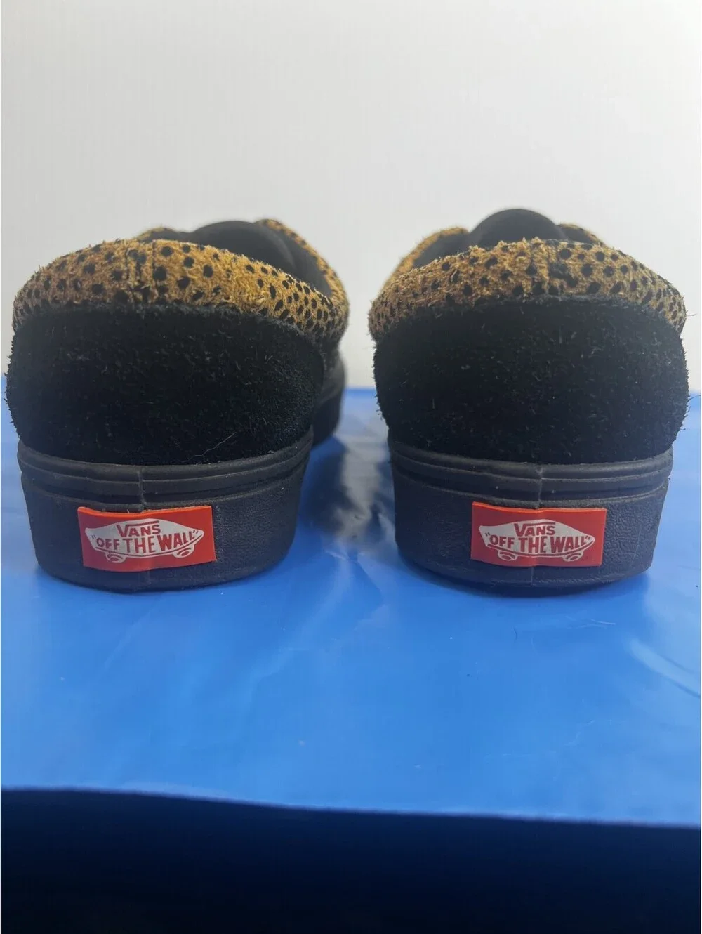 Vans ComfyCush Era Animal Print Black Gold Suede Shoes Men 7.5 Women 9